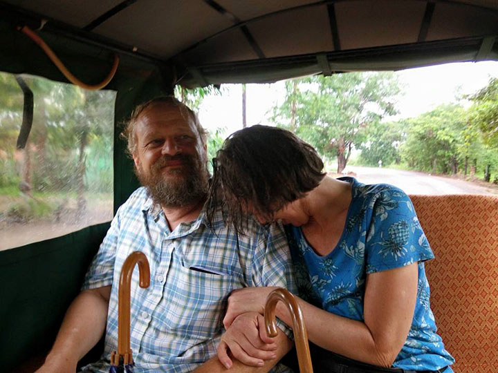 Glenn & Michele, wet but happy in the tuk-tuk