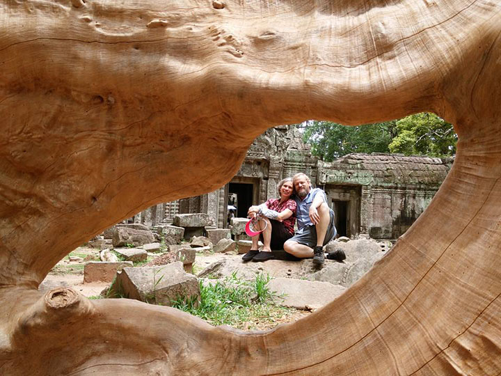 Michele and Glenn at Ta Prohm